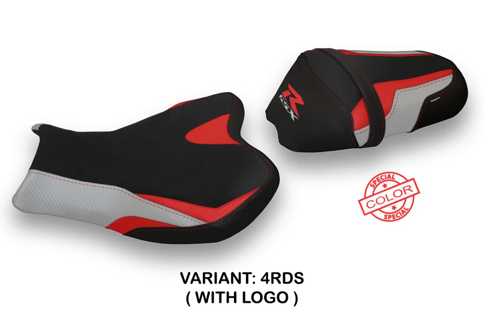 铃木 GSXR 1000 2009 - 2013 2014 年 2015 年 2016 座套 Tappezzeria 红色 银色 Blk — 第 2/4 张图片