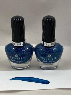 2 Borghese B453 Mediterraneo Sea Blue Finger Toe Nail Polish Lacquer Color