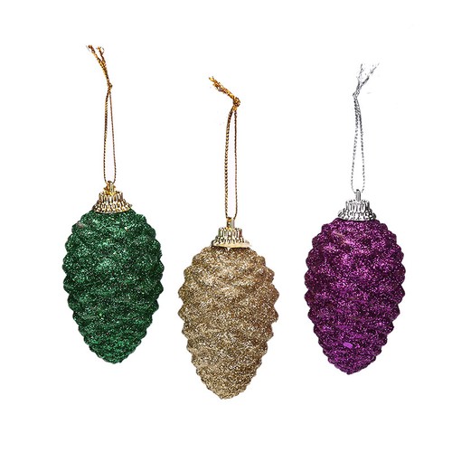 7cm-Glass-Pinecone-Xmas-Decoration-Ornaments-Party-Event-Decoration-Christmas-SE