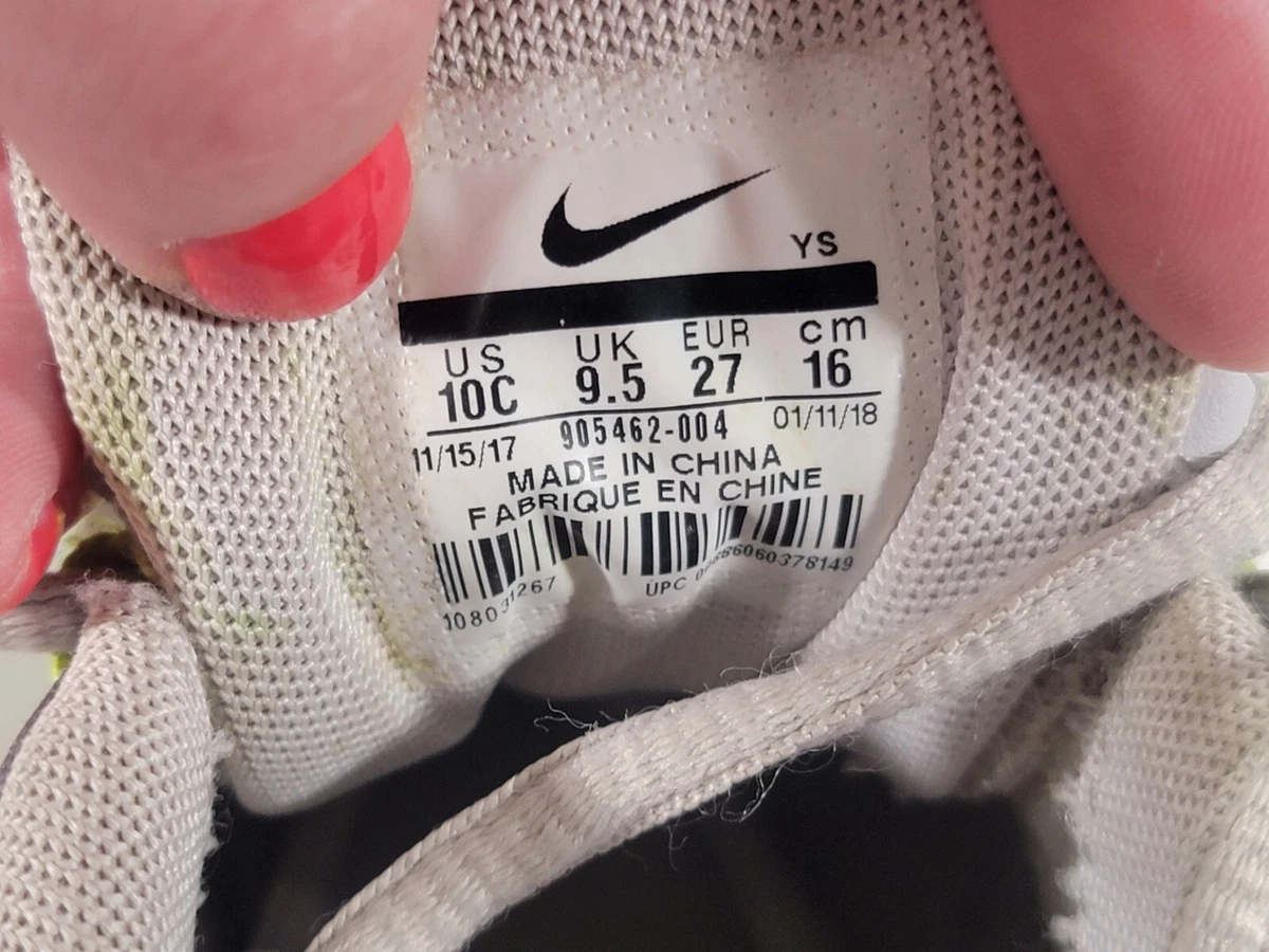 Nike Air Max Kids Youth 10C Child Orange Neon Yellow Gray 105462