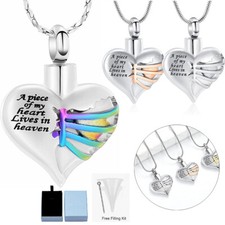 Cremation Jewelry for Ashes - Heart Urn Pendant Necklace for Ashes Urn Keepsake