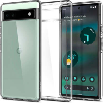 Handyhüle für Pixel 6A Spigen Case Cover Futeral Tasche Etui Hülle Transparent