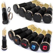 LED Dash Panel Plug Warning Pilot Light Indicator Lamp Car Boat 8 10 12 14mm