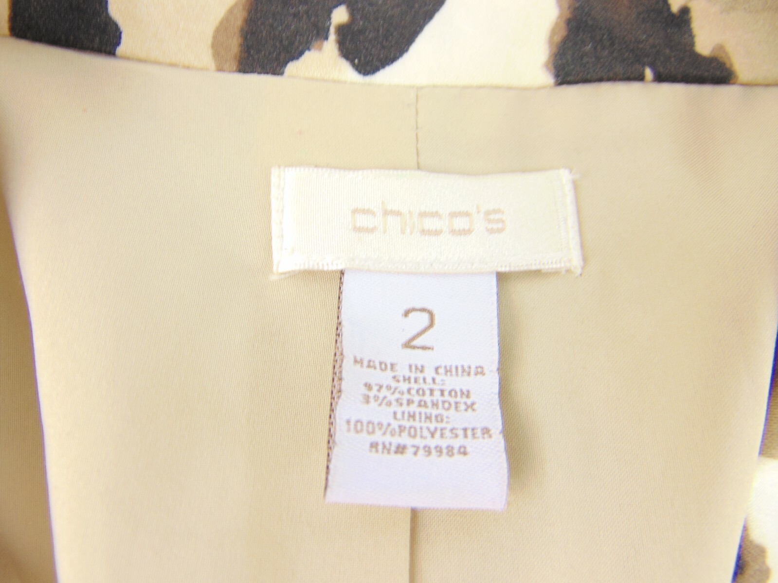 Chicos Leopard Print Single Button Blazer Womens 2 - image 3