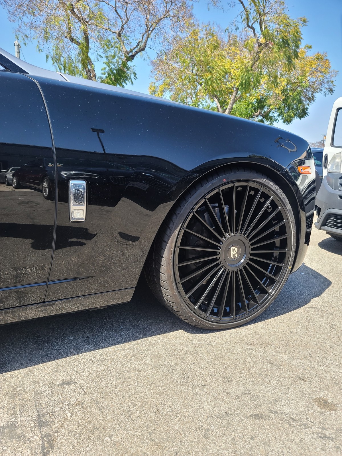 22 GLOSS BLACK CONCAVE STAGGERED RF22 WHEELS FIT BENTLEY FLYING SPUR SEDAN 03-18