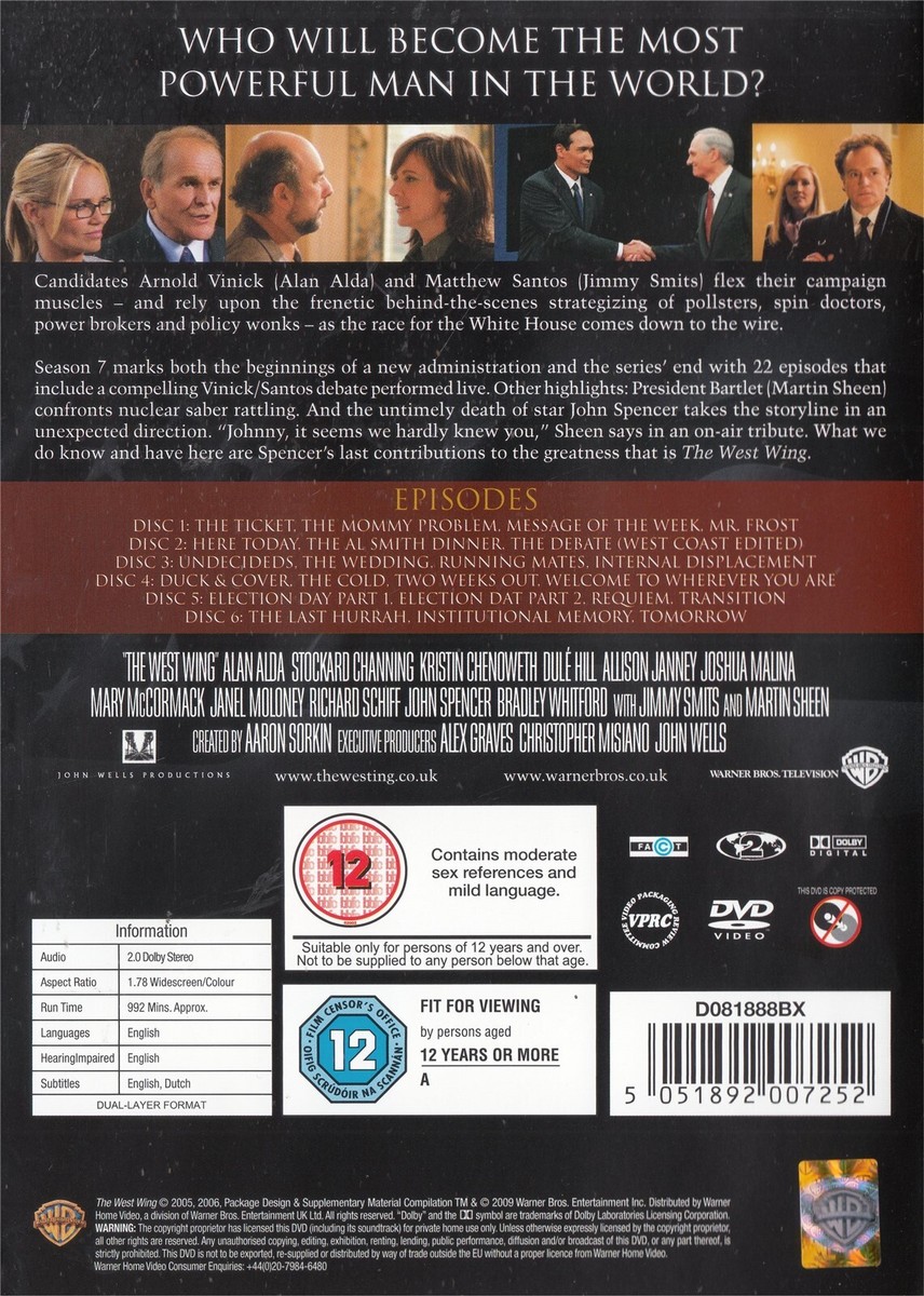 TV Series-the West Wing The Complete Seventh Season 6dvd for