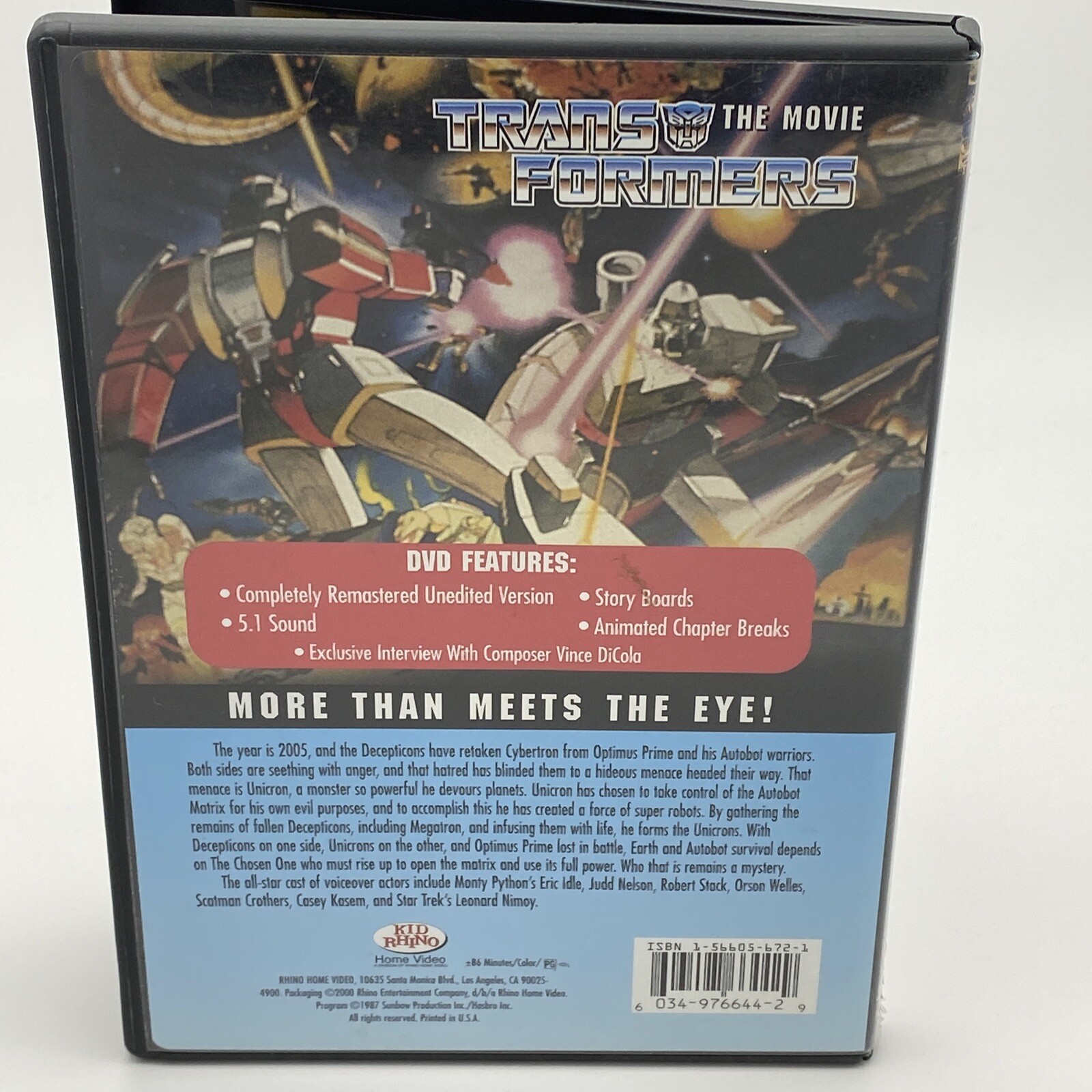 The Transformers The Movie Animated DVD Special Collectors Edition 2000