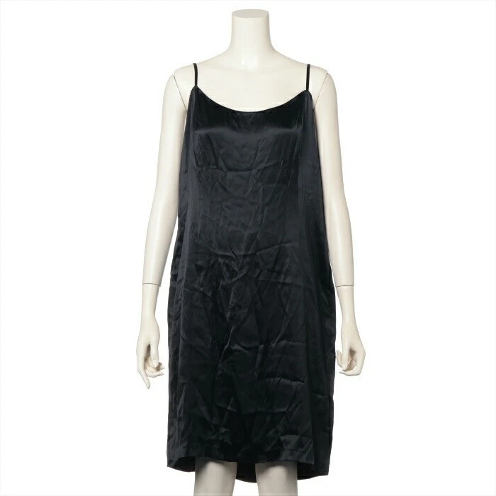 CHANEL Camicia Abito Senza Maniche Donna Taglia 48 Nero Rayon