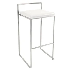 LumiSource Fuji Barstool (Set of 2), White - BS-FUJIW2