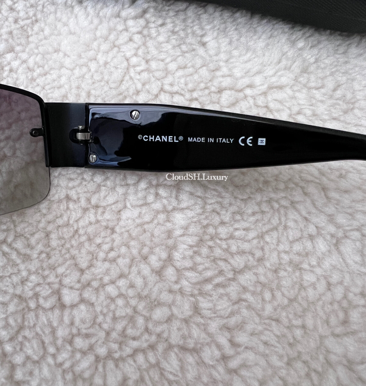 Auth Chanel Vintage Retro Black Crystal CC Logo Sunglasses - RARE image 8