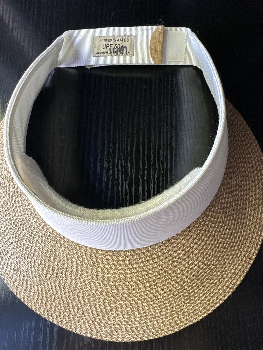 Eric Javits Women's Beige Wide Brim Squishee Champ Visor Sun Hat One Size |  eBay