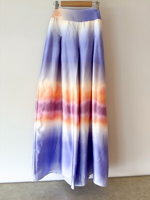 Coco Bianco Palazzo Pants Womens Medium Ombre Sorbet Pink Purple Wide Legs Belt
