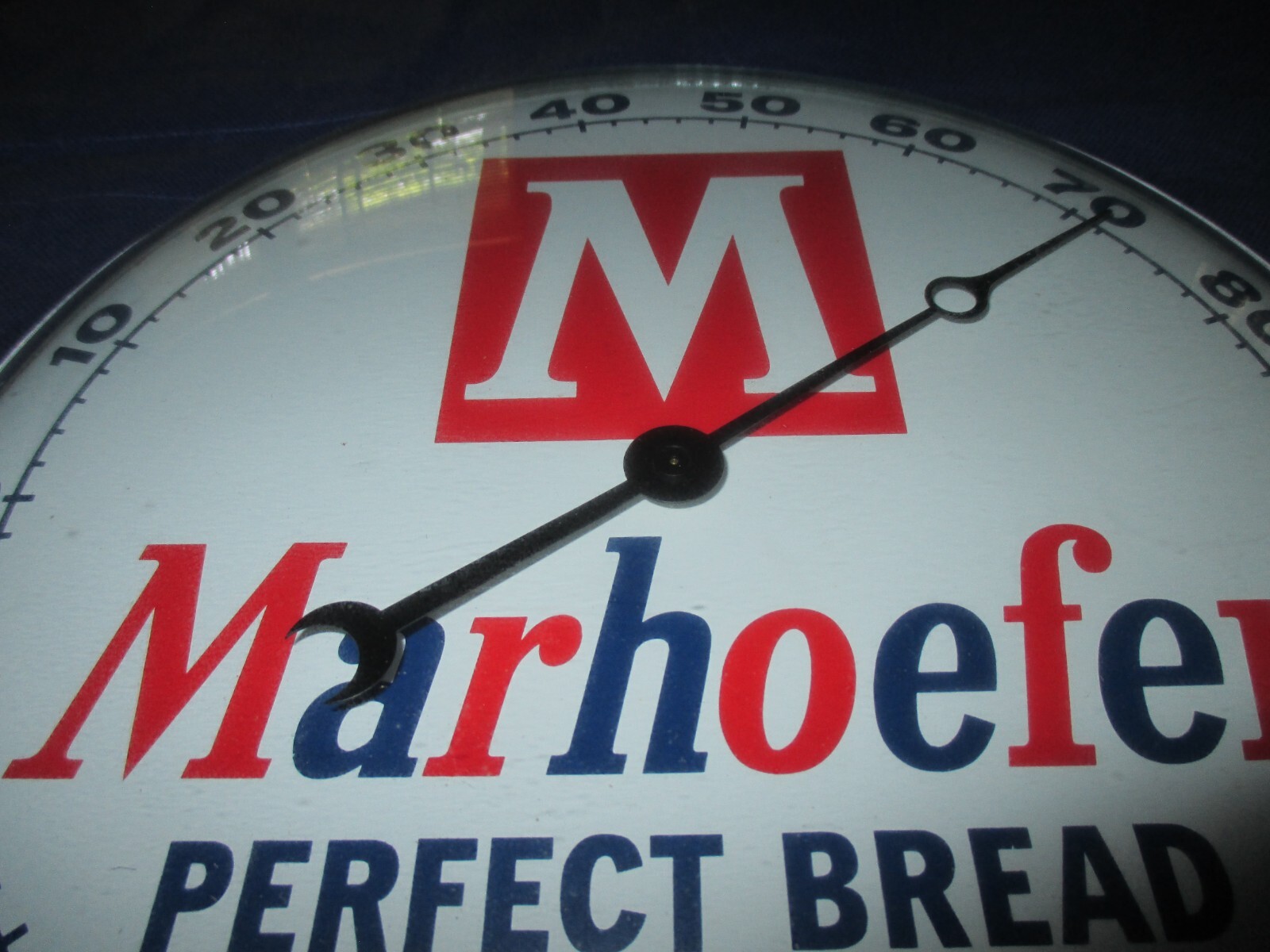 MARHOEFER BREAD Bubble Glass Thermometer Made By PAM CLOCK CO. NEW