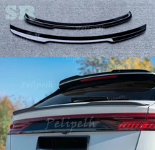 Glossy Black Rear Roof+Middle Spoiler Trunk Wing Fits Audi Q8 SQ8 2019-2024-2026