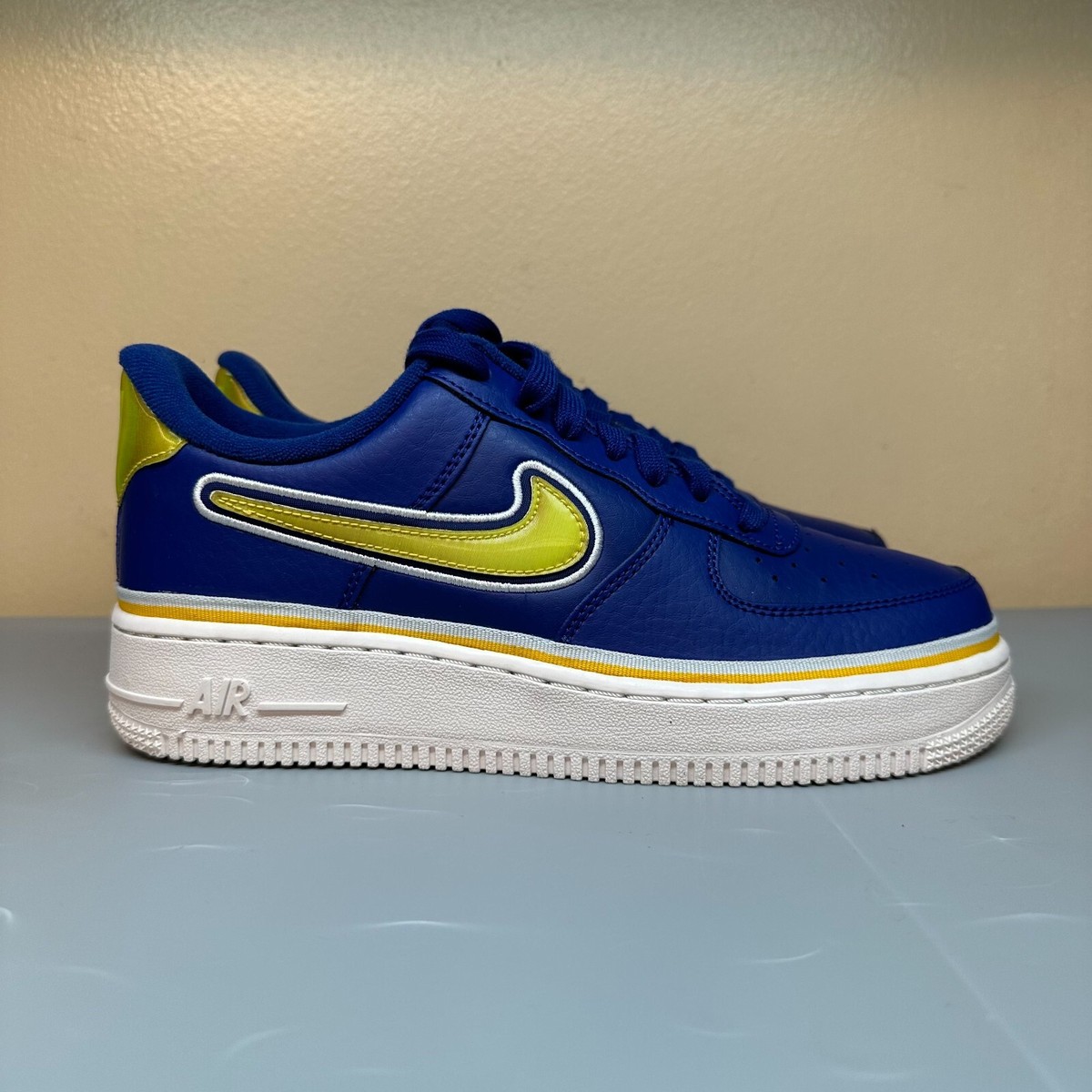 Nike Air Force 07 LV8 Sport Deep Royal Gold NBA Warriors AJ7748