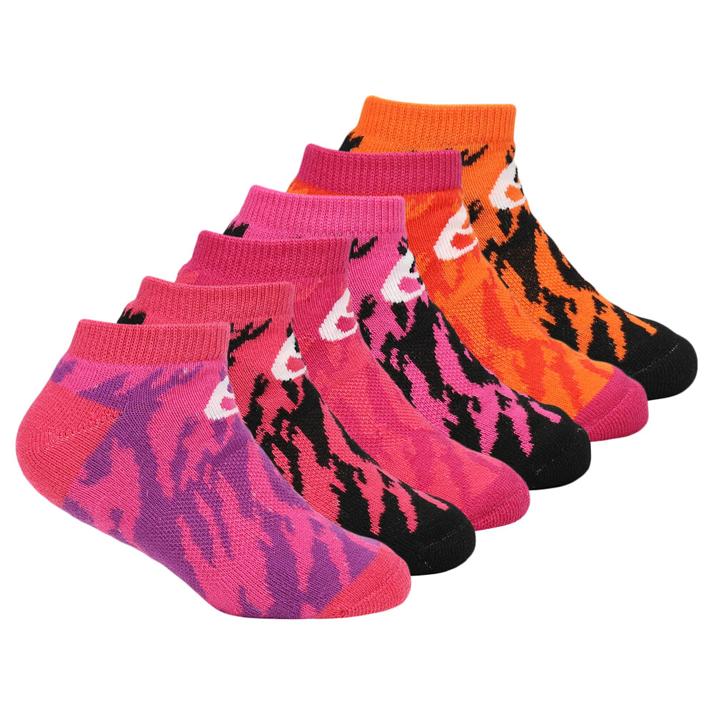ASICS Streaked 6Pack Low Cut Socks Youth Girls Size S  Athletic ZK2899-6400