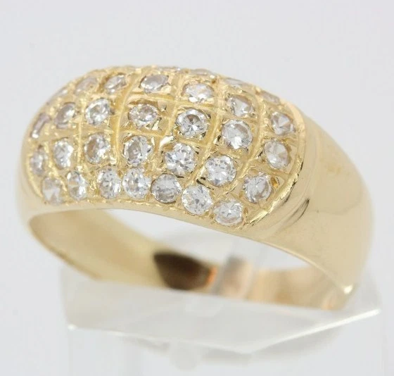 ♦♦ Ring in 14 kt 14k 585 er Gelb Gold mit Zirkonia Goldring Damen Zirkoniaring ♦