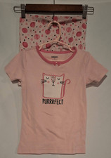 Gymboree Girls 2 Piece Cat Pajama Short Set Pink Size 6