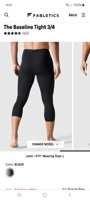 New Small Fabletics Black Baseline Tights Athletic Athleisure Casual Loungewear