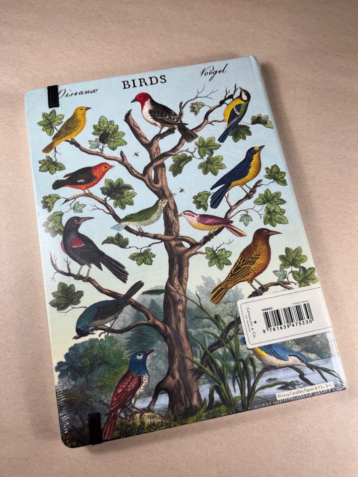 Cavallini & Co. Birds Large Notebook with elastic closure | eBay