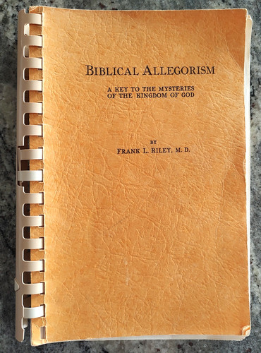 Cover of Biblical Allegorism Frank L Riley 1971 Health Research Vintage Bill Donahue