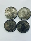 1922,1923,1924 & 1925 Silver Peace  Dollars 90% Silver . 4 Coin Lot.