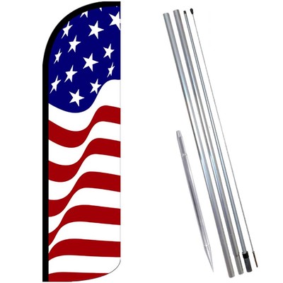 AMERICAN GLORY Windless Feather Flag Bundle (Complete Kit) OR Optional Replaceme