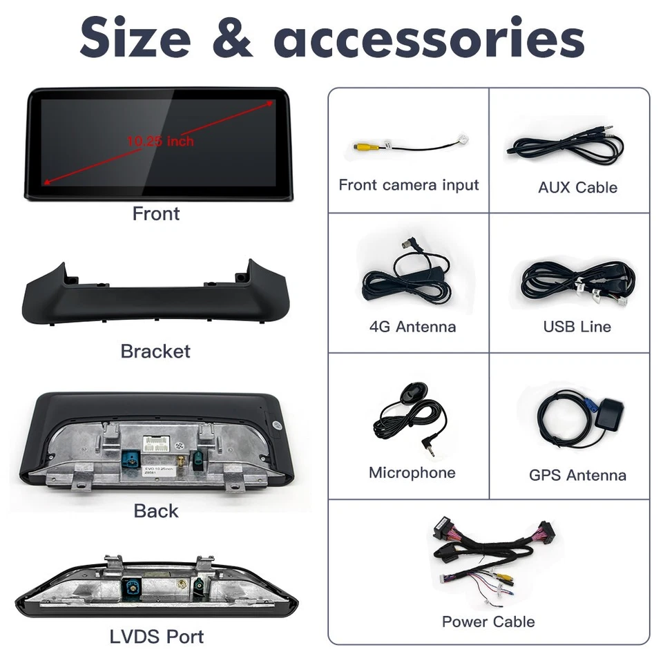 10.25" Carplay GPS Android Radio Touchscreen Headunit for BMW F30 NBT 2013-2017 - Image 4 of 4