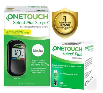 Onetouch Onetouch Select Plus Simple Glucometer For Painfree Blood Sugar