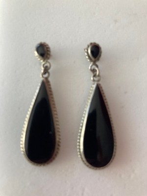 Ohrringe Ohrstecker Art Deco 925er Silber mit Onyx alt , 6 Gramm, unbeschadet