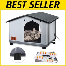 Insulated Heated Cat House Indoor/Outdoor 20"x17"x16"