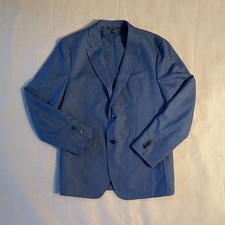 Banana Republic Smart Weight Performance Wool Blend Blazer Mens 42R Slim Blue