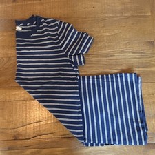 Madewell XL Blue/White Striped T-Shirt Dress Crew Neck Short Sleeve Short