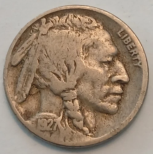 1927-S Buffalo Nickel San Francisco Mint 5¢ - Mintage: 3,430,000 - Circulated
