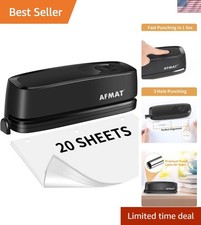 Heavy-Duty Electric 3 Hole Punch: 20-Sheet Capacity with Battery AC Options