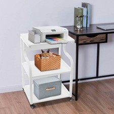 Druckertisch, 3-stufiger Druckerständer mit Rädern für das Arbeitszimmer
