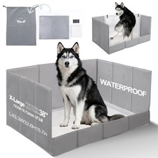 HQ4US 4LEGS Dog Litter Box, Pee Pad Holder Foldable, Indoor Dog Potty Tray fo...