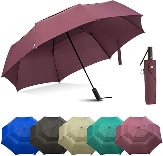 Folding Automatic Oversize Umbrella, Assorted Colors