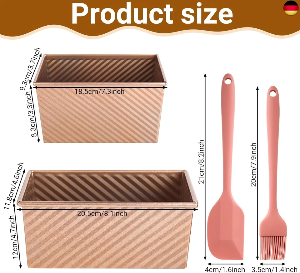 RMIVEGLIA 2 Stück Brotbackform mit Deckel ? Antihaft Toastbrot Backform mit - Bild 2 von 4