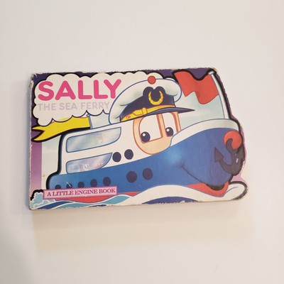 Little Engine Shaped Board Books Sally The Sea Ferry Kids Toddler Boat Vtg 1992