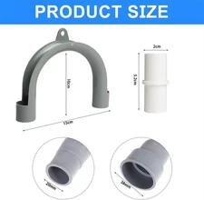 Washing Machine Drain Hose 6.5ft Flexible Extension Kit w/ Adapter & Clamps