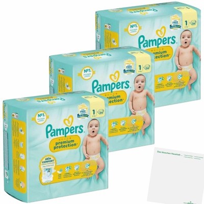 Pampers Premium Protection Gr1 New Baby 2-5kg 3er Pack 3x24St Packung