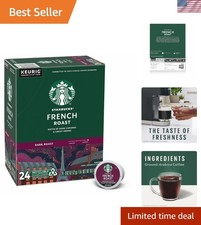 24-Count Starbucks French Roast K-Cup Pods - Rich Dark Roast Coffee Experience