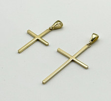 Solid 9ct Yellow Gold Small Large Cross Plain Pendant 14mm - 18mm NEW