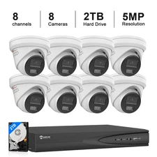 Anpviz 12MP 8CH NVR 8*5MP POE Two-Audio Security Camera System  Color Night 2TB