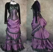 Victorian Wedding Dress Purple Lace Lace 18th Century Bridal Gowns Civil War