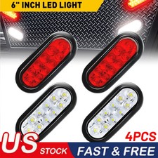 4x Led Trailer Truck Stopbrake Reverse Lights 6 Oval Sealed Mount Red White 4x Led Trailer Truck Stopbrake Reverse Lights 6 Oval Sealed Mount Red White