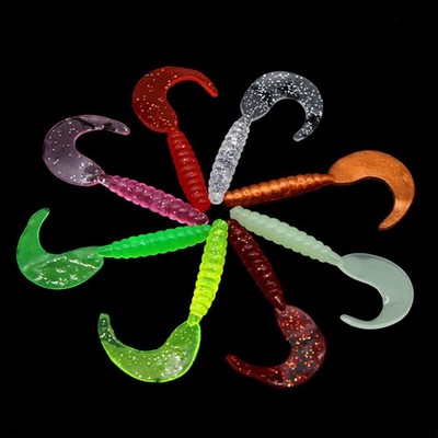 10Pcs PVC Soft Fishing Lures 3.5/5.5/7cm | 0.7/1.3/2.2g Eleven Colour Available