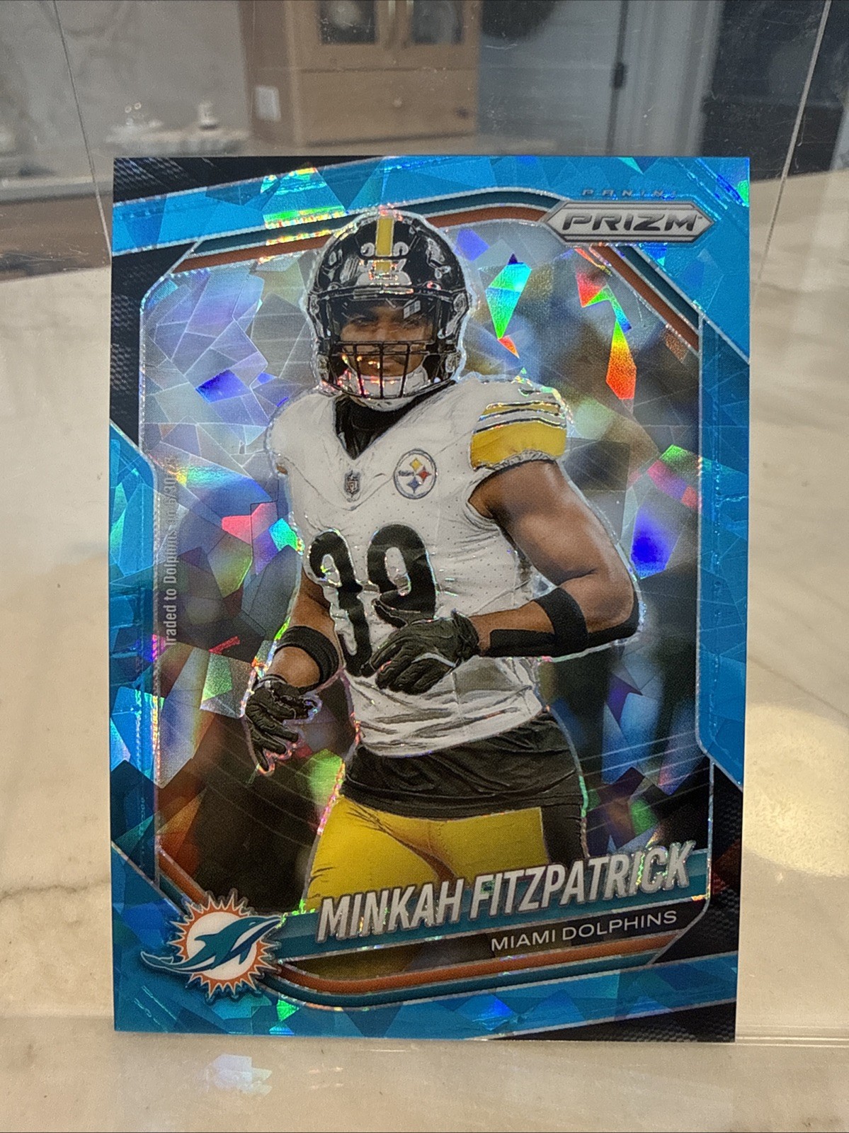 2025 Panini Prizm Minkah Fitzpatrick Dolphins Prizm Blue Ice /99 #132