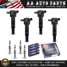 4 Ignition Coil & 4 NGK Iridium Spark Plug for 2014-2017 Kia Forte 2.0L l4 UF651